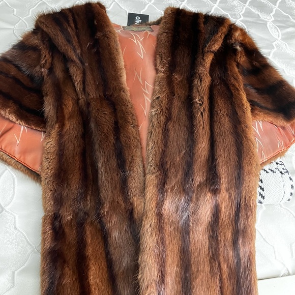 GRAFS FINE FURS Elegant Brown n Blk arm straps Satin Lined 1950s style Vintage - Picture 4 of 15